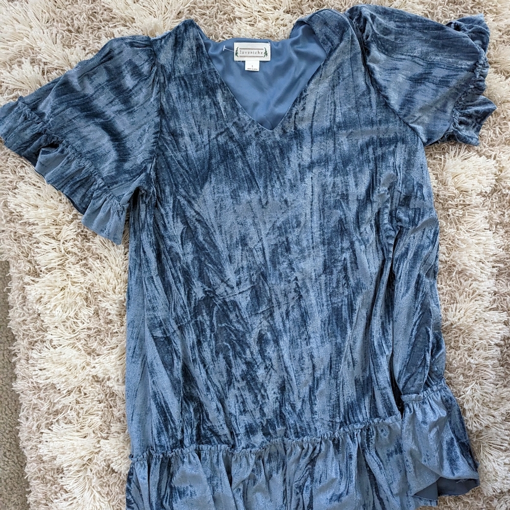 Blue Velvet Dress